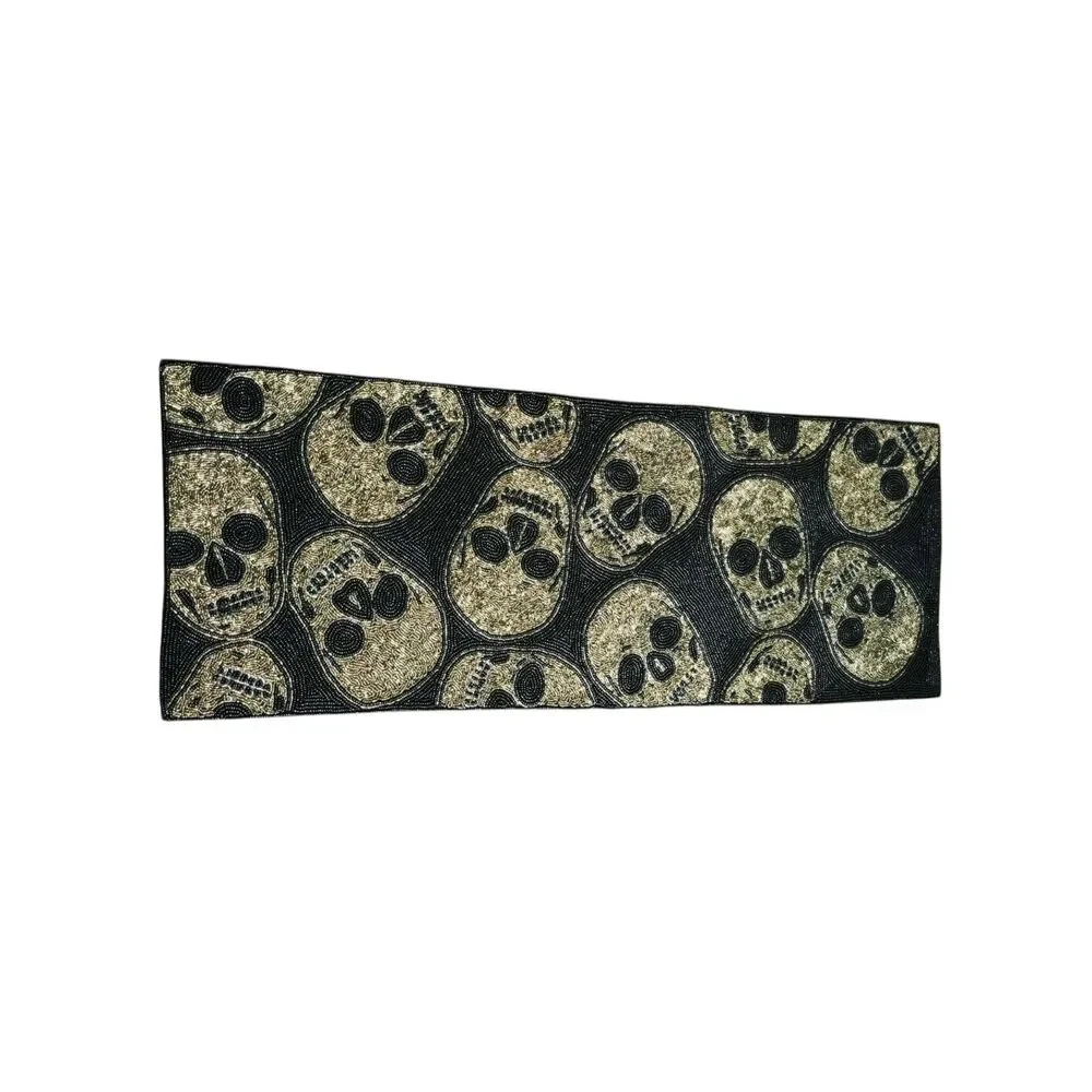 Nicole Miller Home Beaded Centerpiece Skull Heavyweight 13